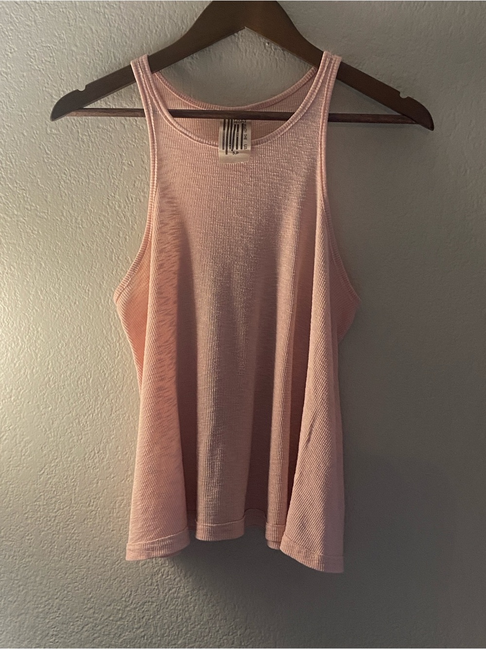 Free People Made in USA Ribbed Swing Tank Blush Pink S.P. EUC